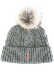 шапка-бини с помпоном из меха койта Moncler Grenoble