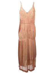 плиссированное платье с кружевными панелями Stella McCartney