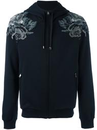 embroidered rose zip hoodie Dolce &amp; Gabbana