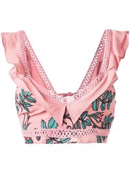 укороченный топ с цветочной вышивкой For Love And Lemons