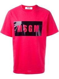 футболка с принтом логотипа MSGM