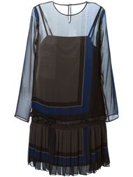 прозрачное платье с плиссированной юбкой Sacai