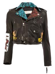 painted cropped biker jacket Faith Connexion
