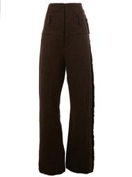 high-rise frayed detailing trousers Uma Wang
