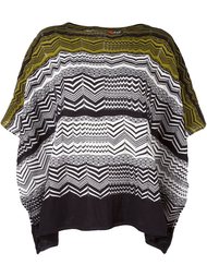 трикотажное пончо с зигзагообразным узором Missoni