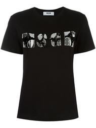 футболка с принтом логотипа   MSGM