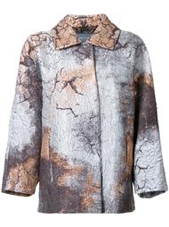 stained metallic effect coat Alberta Ferretti