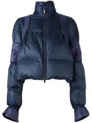куртка-пуховик с отделкой из кожи Sacai
