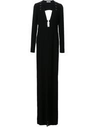 deep plunge neck dress Mugler