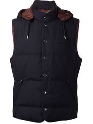 дутый жилет с капюшоном Brunello Cucinelli