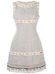 embroidered woven dress Chanel Vintage