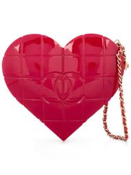 quilted plexiglass heart clutch Chanel Vintage