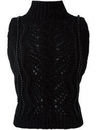 декорированный трикотажный топ без рукавов Ermanno Scervino