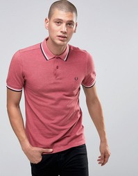 Футболка-поло клубничного цвета с окантовкой Fred Perry - Красный