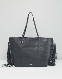 ALDO Shopper Bag with Fringe Detail - Черный