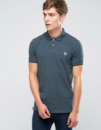 Серая футболка-поло слим с логотипом Paul Smith - Серый
