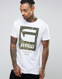 Футболка с камуфляжным логотипом G-Star - Белый