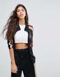 Boohoo Metallic Stripe Bomber Jacket - Мульти
