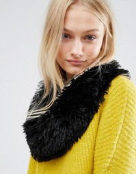 Шарф-снуд из искусственного меха Boohoo - Черный