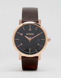 Часы с коричневым кожаным ремешком Nixon Rollo 38 - Коричневый