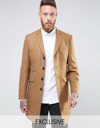 Heart and Dagger Woven in England 100% Wool Overcoat - Бежевый