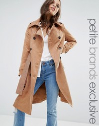 Вельветовый макинтош с поясом Glamorous Petite - Коричневый