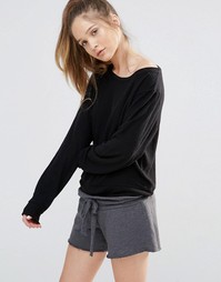 Свободный пляжный джемпер Wildfox Essentials - Черный