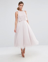 Кружевное платье миди Coast Astoria - Розовый