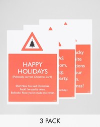 Набор из 6 рождественских открыток Brainbox Candy - Мульти Gifts