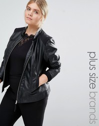 Байкерская куртка из искусственной кожи Junarose - Черный