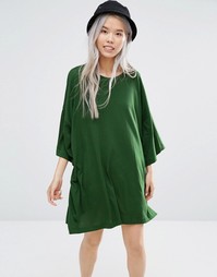 Платье-футболка Weekday Huge - Зеленый