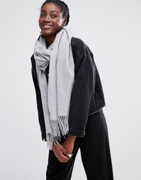 Шарф с бахромой Monki - Серый