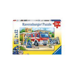 Пазл «Полицейские и пожарные», 2х12 деталей, Ravensburger