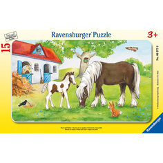 Пазл «Кобыла с жеребенком», 15 деталей, Ravensburger