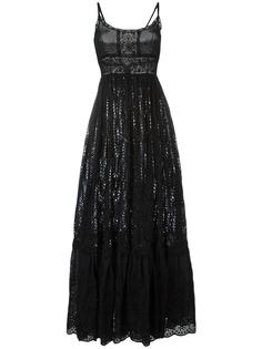 длинное платье с кружевными панелями Valentino