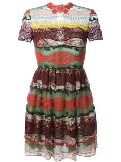 кружевное платье с узором  Valentino