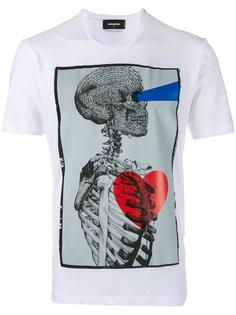 футболка с принтом скелета  Dsquared2