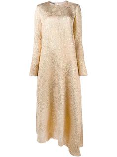 асимметричное платье с эффектом металлик Rochas