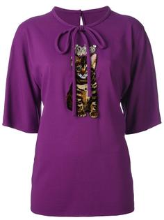 блузка с нашивкой кота Dolce &amp; Gabbana