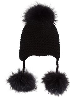 Cashmere and Fur Peruvian Beanie Hat Inverni