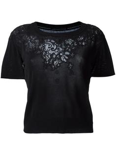 укороченная футболка с кружевной отделкой Ermanno Scervino