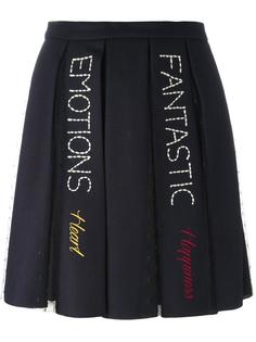 плиссированная юбка с вышивкой Red Valentino