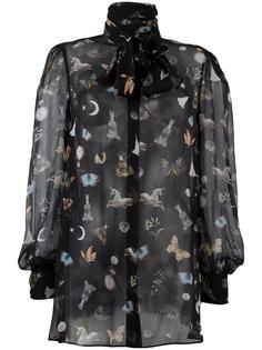 блузка с рисунком 'Obsession' Alexander McQueen