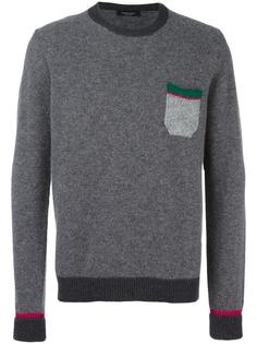 contrast pocket crew neck sweater Roberto Collina