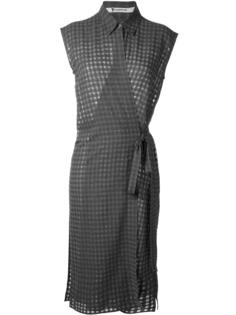 платье в клетку с запахом T By Alexander Wang