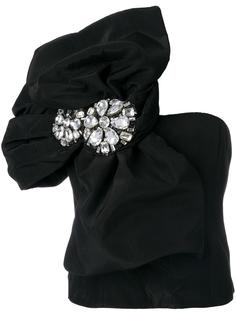 топ на одно плечо с объемным бантом Moschino