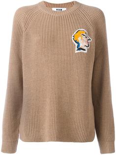 джемпер с нашивкой мужской головы MSGM