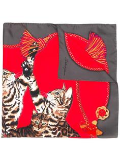 платок с принтом бенгальских кошек Dolce &amp; Gabbana