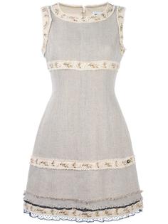 embroidered woven dress Chanel Vintage