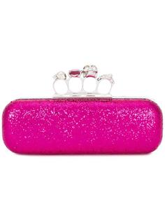 'Knuckle' glitter long box clutch Alexander McQueen